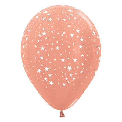 Rose Gold Star Balloons - 12pk image 0