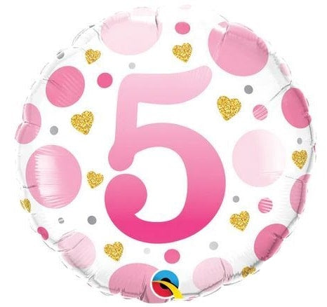 5th Birthday Pink Foil Balloon 45.7cm