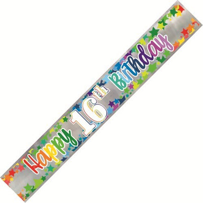Banner Happy 16th Birthday - Foil Stars image 0