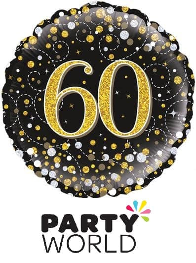 90th Birthday Black And Gold Sparkling Fizz Foil Balloon 45cm