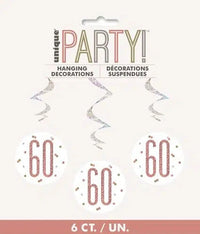60th Birthday Rose Gold Prismatic Hanging Decorations (6)