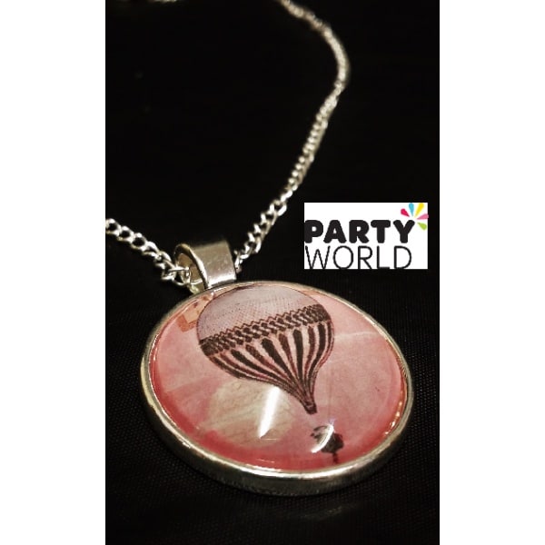 Hot Air Balloon Fantasy Silver look Necklace