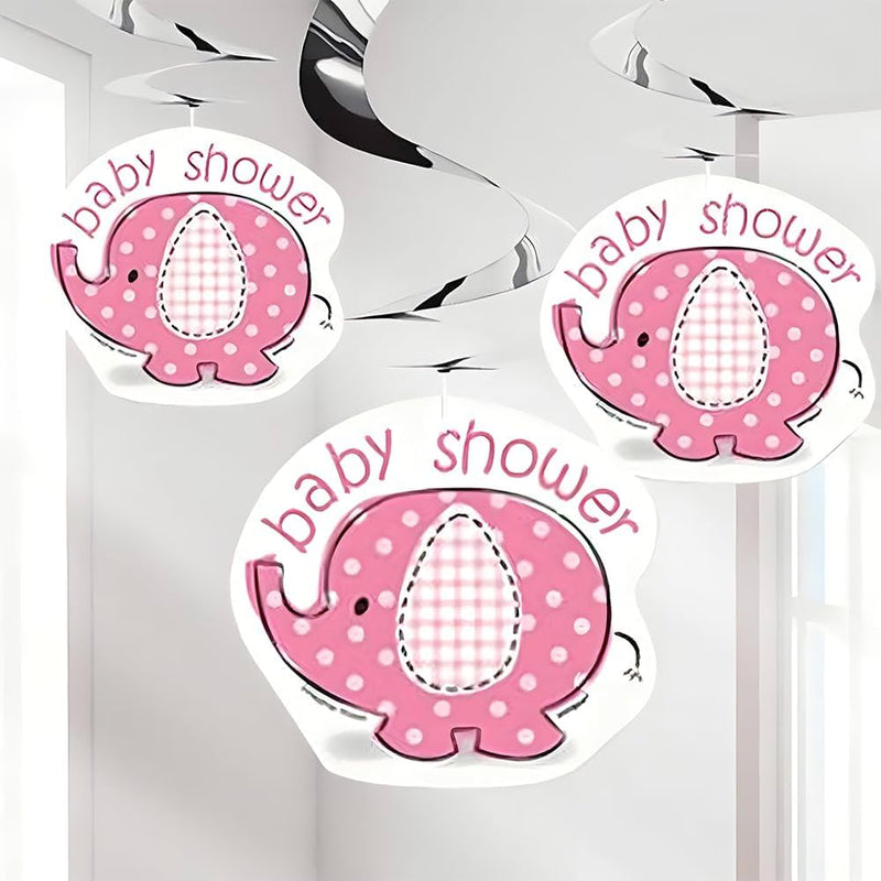 Baby Shower Pink Hanging Decorations (3)