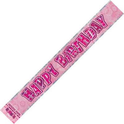 Banner Happy Birthday - Pink &amp; Silver image 0