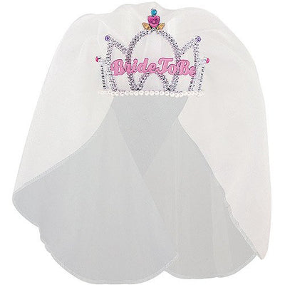 Bride To Be Tiara With Veil and Bling image 0