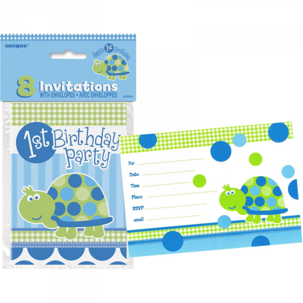 Turtle 1st Birthday Invitations (8)