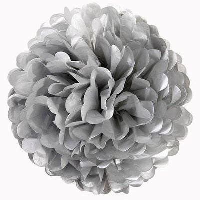 Tissue Paper Pom Pom 40cm - Silver image 0