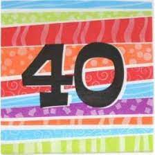 40th Birthday Lunch Napkins - Rainbow image 0