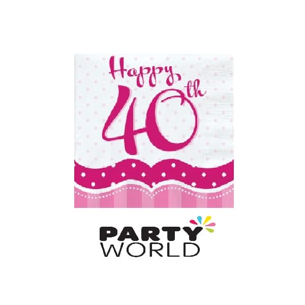 Pink 40th Luncheon Napkins (18)