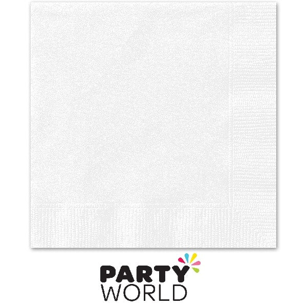 White Beverage Napkins (50)