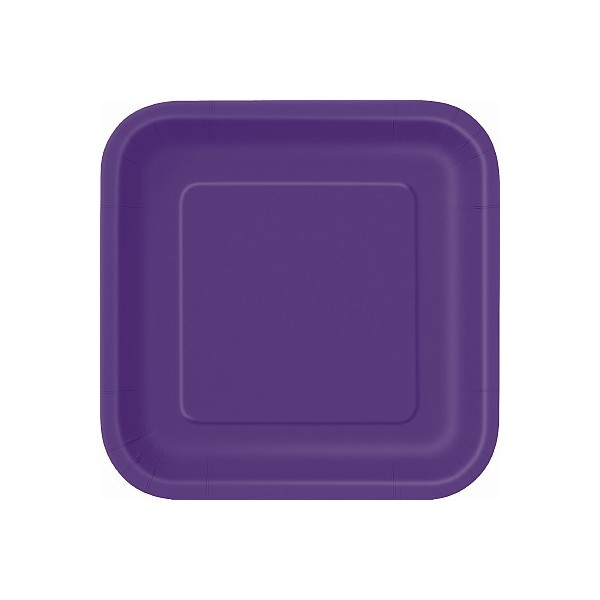 Deep Purple Square Paper Plates 7in (16)