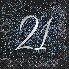 Glitz Blue Napkins 16pk - 21st image 0