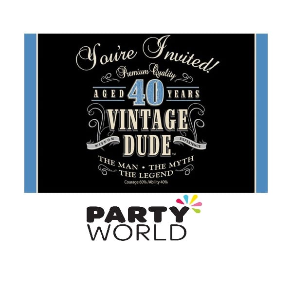 Vintage Dude 40th Invitations (8)
