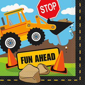 Construction Party 'Fun Ahead' Napkins 16pk image 0