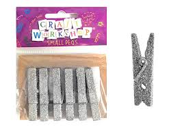 Glitter pegs - Silver 6pk image 0