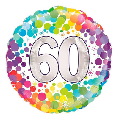 Foil Balloon 60th - Colourful Confetti image 1