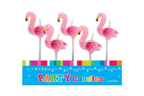 Candles Flamingo 5pk image 0