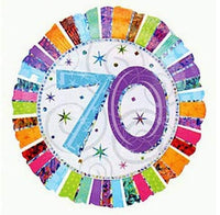Colorful number 70 design with 'Party World' branding on a white background