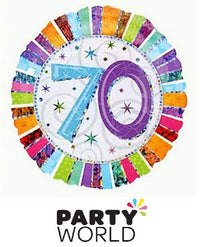 70th Birthday Foil Balloon Holographic 45cm