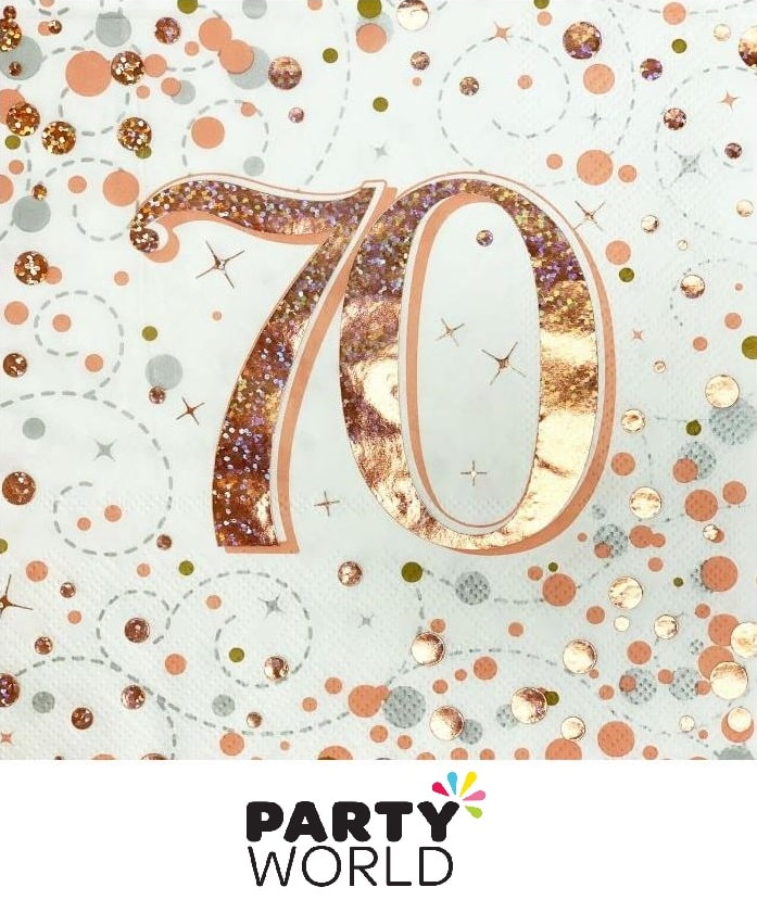 Rose Gold 16th Sparkling Fizz Luncheon Napkins (16)