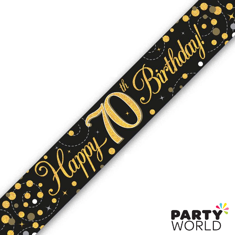 30th Black & Gold Party Banner 2.7m