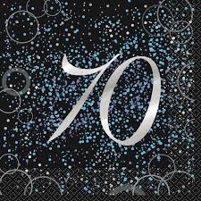 Blue Glitz Napkins 16pk - 70th