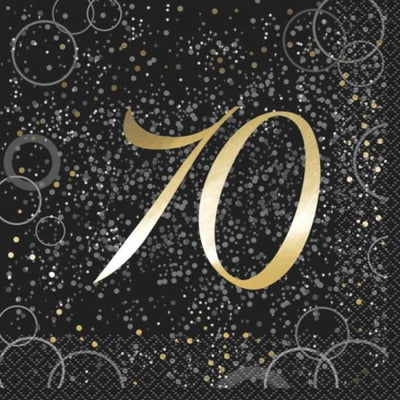 Glitz Gold Napkins 16pk - 70th