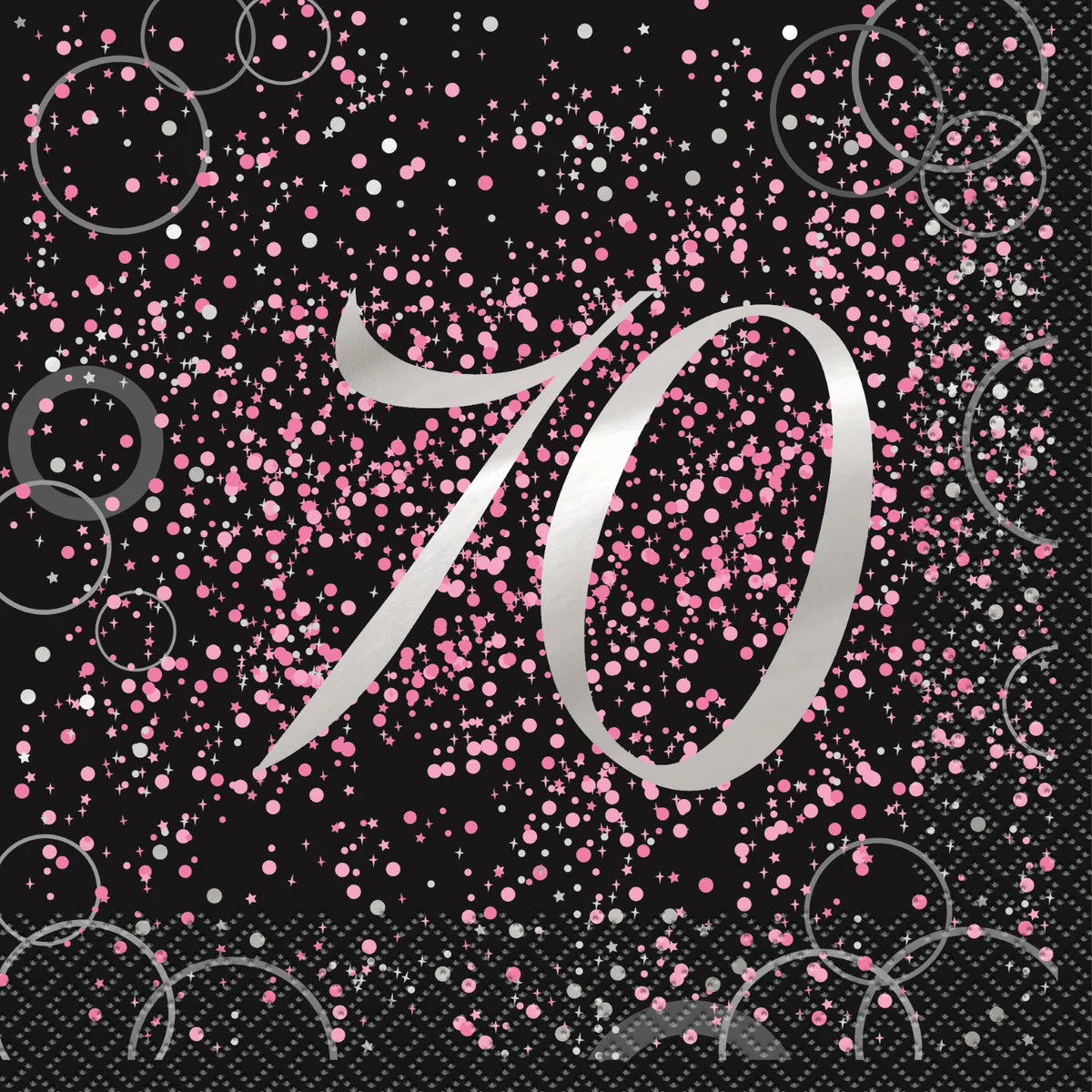Pink Glitz Napkins 16pk - 70th