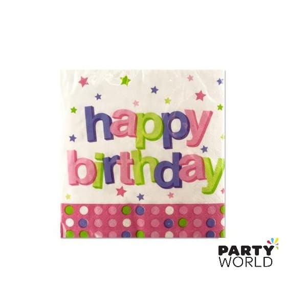 1st Birthday Pink Beverage Napkins Hot Stamped (16)