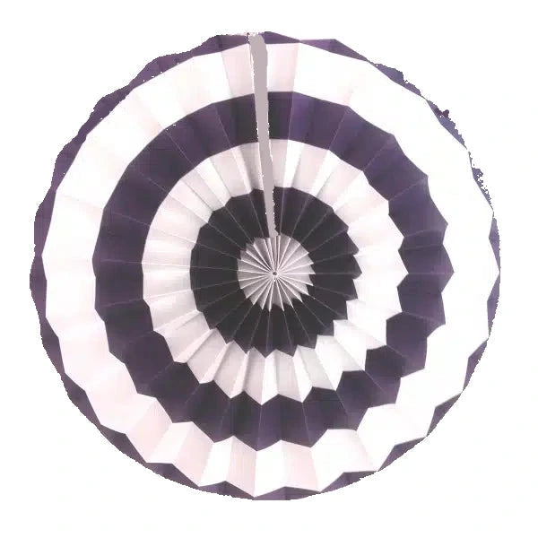 Purple and White Paper Fan (12inch)