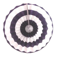 Purple and White Paper Fan (8inch)
