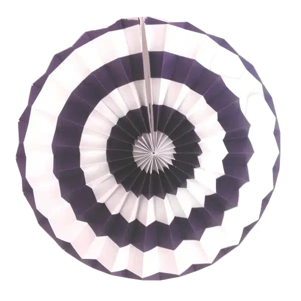 Purple and White Paper Fan (8inch)