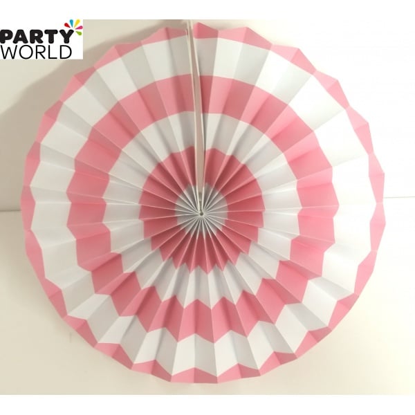 Light Pink and White Paper Fan (12inch)