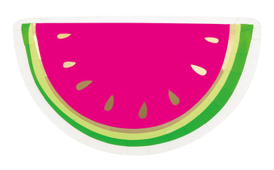 Watermelon Shaped Paper Plates 8pk image 0