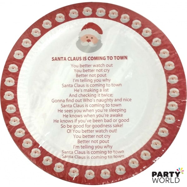 Santa Carol Paper Dinner Plates (10pk)