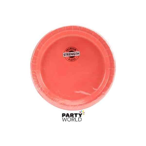 Coral Paper Dinner Plates 9in (24pk)