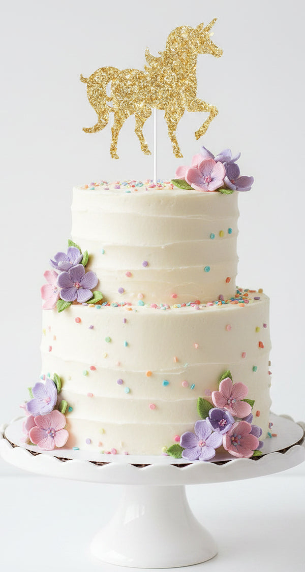 Unicorn Cake Topper Gold image 0