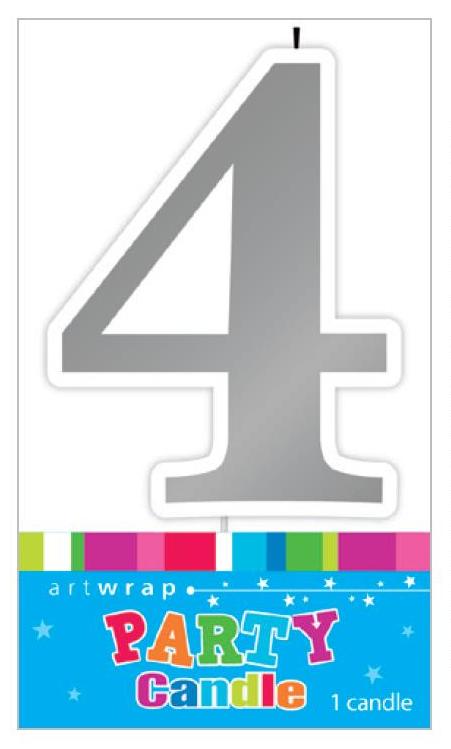 Candle Number 4 Silver image 0