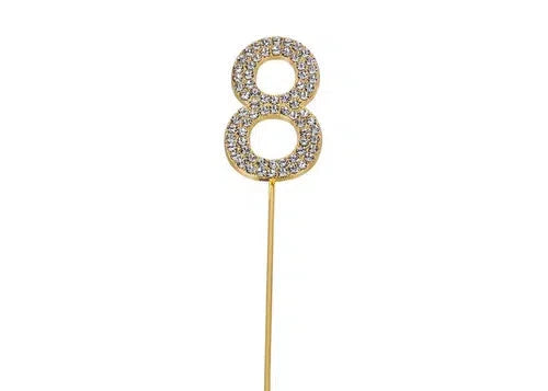 Mini Diamante and Gold Number Cake Topper - 8