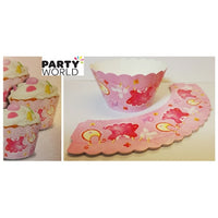 Pink Clothesline Baby Shower Cupcake Wrappers (12)