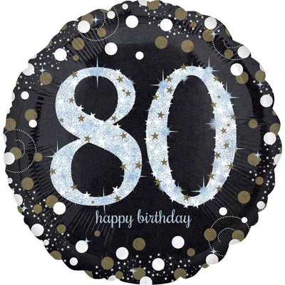 Foil Balloon 80th Birthday - Sparkling