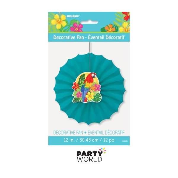 Tropical Island Decorative Fan 12in - 2nds