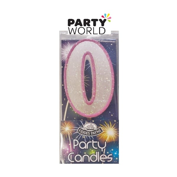 Candle Glitter Pink Number 0