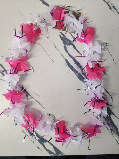 Hawaiian Leis - Flower Pink and White sparkle image 0