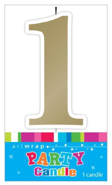 Candle Number 1 Gold image 0