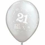 Uninflated - Balloon Single 21st Silver image 0