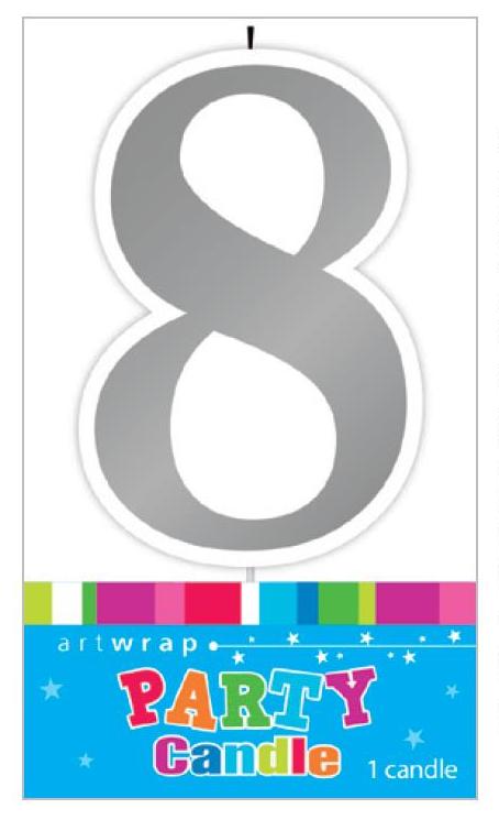 Candle Number 8 Silver image 0