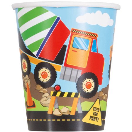 Construction Party 'Yield for Party' Paper Cups 8pk image 0
