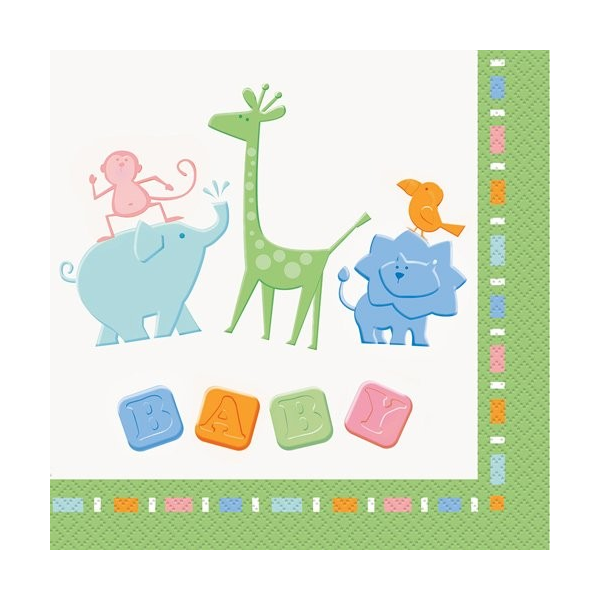 Baby Shower Jungle Animals Luncheon Napkins (16)