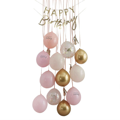 Happy Birthday Balloon Door Kit Pink + Gold image 0